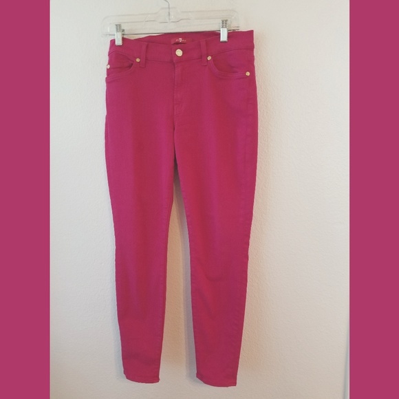 7 For All Mankind Denim - 7 For All Mankind Pink Skinny Jeans Sz 28